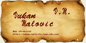 Vukan Malović vizit kartica